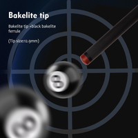 OKHEALING Tongkat Biliar Serat Karbon Berkualitas Tinggi dengan Sambungan Baja Tahan Karat-Ujung 12.9mm untuk 9-Ball/Pool