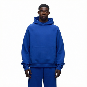 Sudadera con capucha de alta calidad, 400 g/m², 100 % algodón, sin cordones, con hombros caídos, estilo holgado, ecológica. - Product Image 3