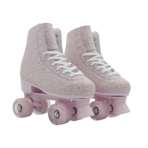 Chaussures de roller 2-en-1 ajustables pour adultes avec protection et paillettes - Product Image 1