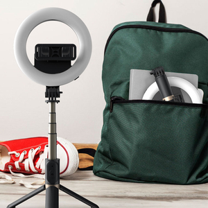 Trépied de prise de vue avec perche à selfie et anneau lumineux de 6 pouces, trépied pliable en aluminium ABS extensible de 79,8 cm pour téléphone et appareil photo - Product Image 6