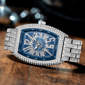 <span class=keywords><strong>Montre</strong></span> pour <span class=keywords><strong>homme</strong></span> MISSFOX 47 mm en acrylique à quartz, commerce extérieur, FM Star, mode, personnalité, boîtier numérique en forme de baril, entièrement sertie de diamants, grand cadran - Product Image 1