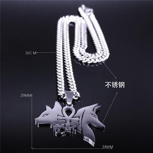 Collar con Colgante de Acero Inoxidable con Símbolo Egipcio Antiguo, Collar con <span class=keywords><strong>Cruz</strong></span> de Perro/Gato, Ojo para Mujer/Hombre, Llave del Nilo, <span class=keywords><strong>Amuleto</strong></span> Africano - Product Image 5