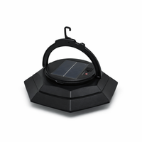 Lanterne de camping LED rechargeable à l'énergie solaire avec batterie externe, charge Type-C, indice de protection IP54, 3 modes d'éclairage et crochet de suspension