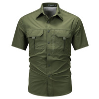 Chemise décontractée à manches courtes et à séchage rapide pour hommes Chemise formelle élastique extensible pour la randonnée, l'escalade et la chasse Chemises tactiques