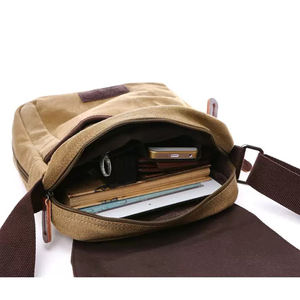 Oem Odm <b>Mens</b> Canvas Crossbody <b>Bag</b> 8 Inch Vintage Portable For Travel Outdoor Hiking <b>Work</b> Sports - Product Image 4
