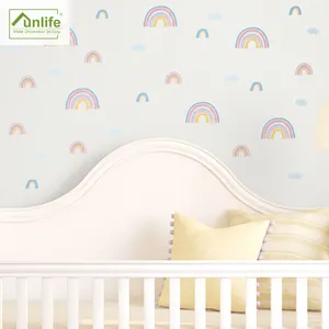 Decorações de arco-íris funlife pa144, adesivos decorativos personalizados de pvc para decoração de dormitório