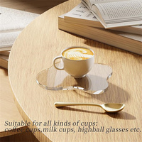 Sous-verre irrégulier en acrylique transparent, isolant thermique, plaque décorative, support pour tasse à café, tapis pour tasses, ornements pour la maison, la cuisine et le bar