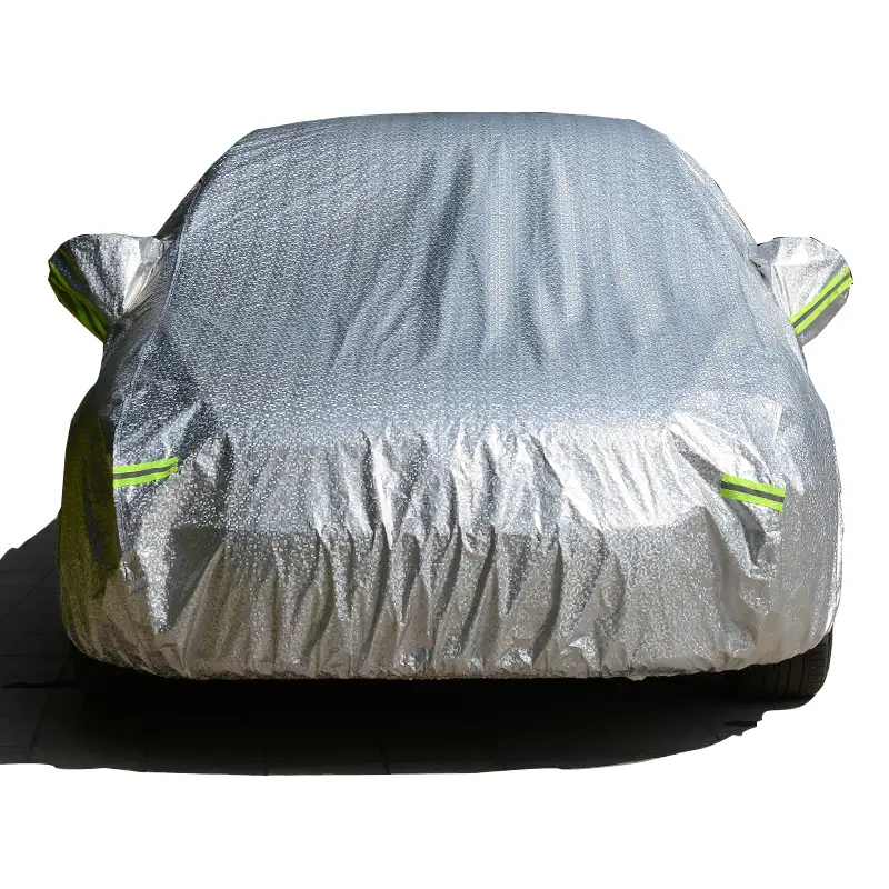 2022 Hot Sale Silver Car Cover with Elastic Band Lightweight Car Cover Universal Water Resistant Scratchproof Dustproof Cover