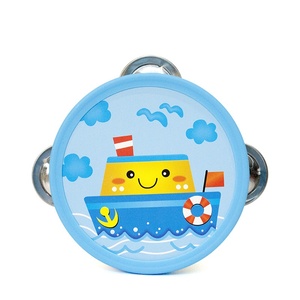 Wholesale 4 Inch Single-Row Colorful Cartoon Wooden Tambourine Orff Percussion Instrument <b>Hand</b> <b>Drum</b> Musical Toy Bring Joyful - Product Image 5