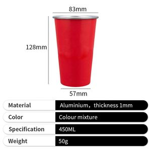 2026 Color Changing Aluminum <b>Cup</b> 450ml Portable Metal Outdoor No Lid <b>Reusable</b> Drink Beer Mug for Promotion - Product Image 4