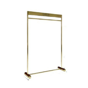 Logotipo personalizado Tienda de lujo Soporte de ropa de <span class=keywords><strong>metal</strong></span> Etiqueta Estante de exhibición de ropa Estante de ropa de oro de acero inoxidable para Boutique - Product Image 5