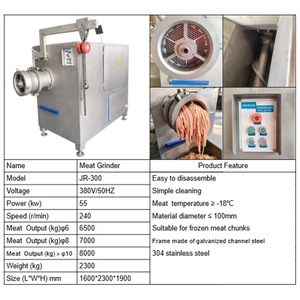 เครื่องบดเนื้อแช่แข็งและ<span class=keywords><strong>เนื้อ</strong></span>สดอุตสาหกรรมรุ่นใหม่ พร้อมวัสดุสแตนเลส SUS304 สำหรับสายการผลิตในโรงงานอาหาร - Product Image 6