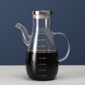 Bottiglia per Olio in Vetro Borosilicato per Cucina, Contenitore con Coperchio in Acciaio Inox e Scala Graduata per Olio, Salsa di Soia, <span class=keywords><strong>Aceto</strong></span> - Product Image 5