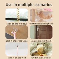 Jouet pour chat en peluche spirale couleur pastel avec grand pompon moelleux détachable et remplaçable pour baguettes de chat
