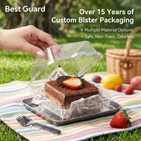 Barquette pliante transparente thermoformée sur mesure de qualité alimentaire pour pâtisserie, récipient intérieur jetable pour gâteaux, boîte cadeau de boulangerie pour la vente au détail