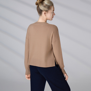 Suéter de Cachemira 100% para Mujer, Cuello Redondo, Manga Larga, Color Sólido, Estilo Europeo de Lujo, OEM ODM GOTS - Product Image 6