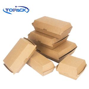 持ち運び可能 使い捨て クラフト ホワイトペーパー フードボックス クラムシェル型 バーガーボックス テイクアウト用包装 - Product Image 3