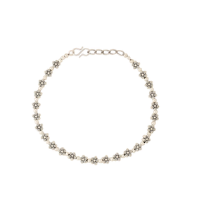 Elegant <b>Silver</b> Plated Crystal Floral <b>Anklet</b> for Women Minimal Link Chain Foot Jewelry for Daily and Party Wear - Product Image 3