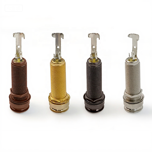 1/4 Zoll (6,35 mm) TS Mono Gewinde-Zylinder-Endpin-Klinkenbuchse aus Metall für Akustik- und E-Gitarren-Tonabnehmer-Ersatz - Product Image 1