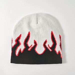 Flame Knitted <b>Hat</b> Male Hip Hop Street Pullover <b>Hat</b> Outdoor Warm Jacquard Cold <b>Hat</b> - Product Image 2