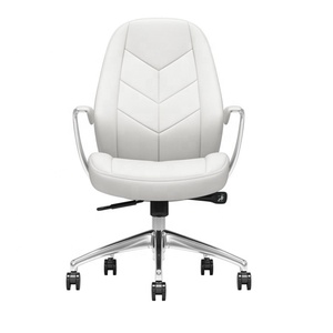 Chaise de bureau ergonomique de haute qualité, pivotante à 360 degrés, en cuir blanc, chaise d'<span class=keywords><strong>ordinateur</strong></span> commerciale pour salle de réunion, chaise de bureau - Product Image 3