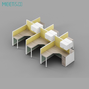 Modern 4-Person Office <b>Workstation</b> Table Cubicles With Storage Cabinet for Workshop Use Office Furniture Partition - Product Image 6