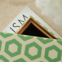 Kotak Penyimpanan Flolenco Modern Persegi Panjang Berbahan Kayu Imitasi Tulang Sapi dengan Lapisan Beludru dan Penutup Gesper, Landau Moon Jewelry Organizer, Stylish untuk Rumah