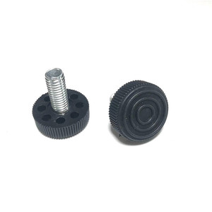 Adjustable <b>Feet</b> Black Plastic <b>Rubber</b> Coated With Metal Screw <b>For</b> <b>Furniture</b> Support J333 - Product Image 2