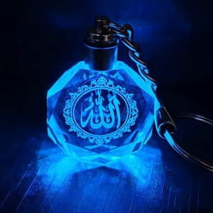whhoelsale cheap K9 3d Laser Engraving Led Luminous Light <b>Custom</b> Logo Crystal <b>Keychain</b> for Promotion Gift - Product Image 6