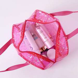 กระเป๋าใส่เครื่องสำอางลายดาวสีสันสดใสแฟชั่นล่าสุด กระเป๋าเครื่องสำอางแบบซิป PVC กันน้ำลายโฮโลแกรม พร้อมโลโก้สั่งทำ - Product Image 3