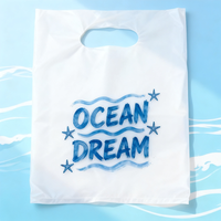 Sacs en plastique HDPE/PE personnalisés, durables, réutilisables, découpés sur mesure, de longueur manuelle, pour emballage de vêtements, avec impression logo par gravure/sérigraphie