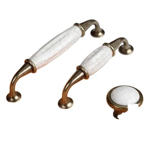 <strong>2PCS</strong> Antique Crack Design Wardrobe <strong>Door</strong> <strong>Knobs</strong> Handles Marble Ceramic Cabinet Drawer <strong>Knobs</strong> European Style Furniture Hardware - Product Image 1