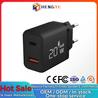 Chargeur mural rapide USB-C 20W pour téléphone portable, adaptateur d'alimentation DC Type-C, bloc de charge Type-C, chargeur mural USB-C PD