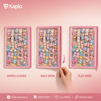 Álbum de Almacenamiento para Juguetes Gacha, con Ventana Transparente de PVC y Cierre, Carpeta de 6 Anillos A5, Organizador Kawaii para Coleccionistas de Gashapon
