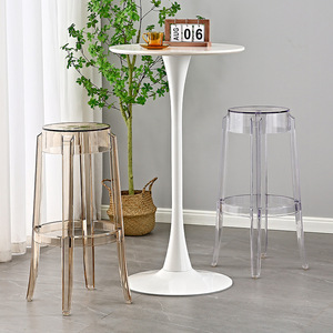<span class=keywords><strong>Tabouret</strong></span> <span class=keywords><strong>de</strong></span> <span class=keywords><strong>Bar</strong></span> Haut Empilable en Résine Plastique Moderne 75cm Transparent Clair Fantôme Acrylique Salon Utilisation Commerciale - Product Image 1