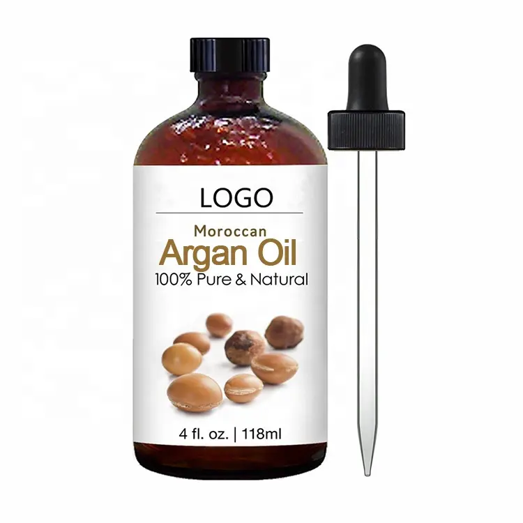 OEM Private Label Organico Puro 100% Natural Marocco Olio di Argan per Capelli, Viso, Chiodi, Barba e Le Cuticole