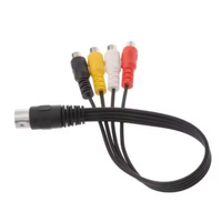 Fiche Din mâle 30CM 5 broches vers 4 prises RCA femelles Connecteur de câble audio