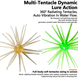 Tpe Sea Urchin <b>Floating</b> Soft Bait 1.9g 4g 10g 18g Bass Lure Biomimetic <b>Fishing</b> Bait Soft Ball Fish Attractant - Product Image 4
