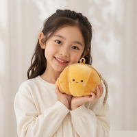 Porte-monnaie en peluche personnalisé mignon en forme de croissant, mini portefeuille, pochette pour écouteurs, petite pochette de maquillage Kawaii en peluche