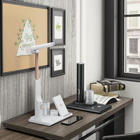 Lampe de bureau à LED multifonctionnelle sans fil rechargeable alimentée par courant continu avec commande tactile Dimmable Design pliable pour une utilisation moderne au bureau