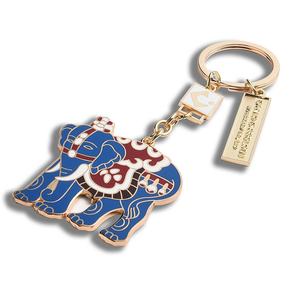 Promotional Items Blue Retro Graffiti Elephant Shape Hard Enamel Metal Keychain <b>Key</b> <b>Chains</b> - Product Image 3