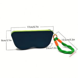 Étui à lunettes en silicone personnalisé avec logo, sangle de poignet, chiffon de nettoyage, organiseur de lunettes portable, étui de protection souple, 5 couleurs - Product Image 2