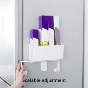 Plastic Wrap <b>Container</b> <b>Refrigerator</b> Rack Kitchen Magnetic Storage Rack for Household Fridge Side Wall Hanging Rack - Product Image 5