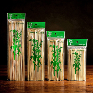 Bamboo Skewers Natural 2.5mm Round For BBQ Grilling Meat - Product Image 2