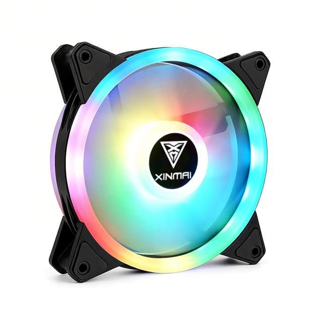 XINMAI 120mm ARGB High CFM PWM Fluid Bearing Fan Dazzling Multicolor LED Plastic Heatsink  for Computer Case