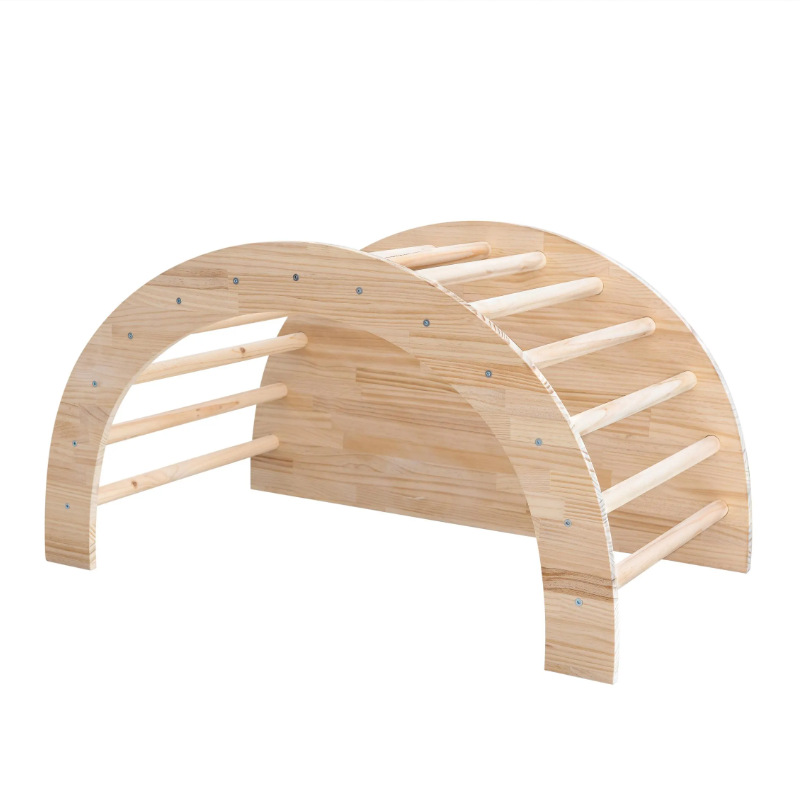 Wooden Climbing Toy Arch Rocking Chair Kids Balance Rocker Board