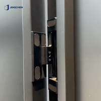 Porte d'entrée battante en alliage d'aluminium à rupture de pont thermique, double vitrage avec grille, insonorisée et étanche, pour villa moderne