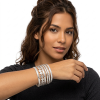 Juego de 6 Pulseras de Estilo Bohemio con Diseño de Estrella y Corazón, Brazalete Simple con Flores, Pulseras Apilables para Mujer, Joyería de Playa
