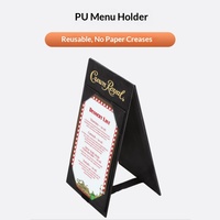 Porta Menús Personalizado con Logotipo Estampado en Oro, Insertable, de Cuero Sintético, para Lista de Precios de Vinos y Bebidas, para Mesa de Restaurante