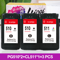 خرطوشة Hicor PG 510XL CL 511XL معاد تصنيعها بألوان ممتازة لكانون MP230 MP250 MP280 MP480